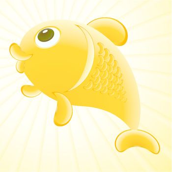 Abstract golden fish illustration