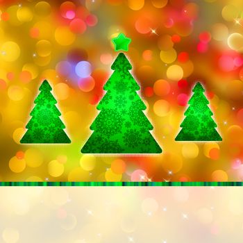 Colorful Christmas background and defocused lights. EPS 8 vector file included