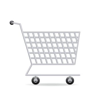 Vector illustration of shopping cart icon over white