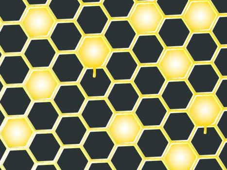 honey comb background, abstract vector art illustration