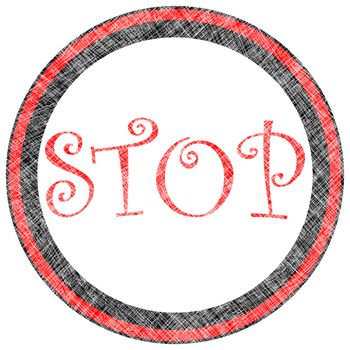 stop rubber stamp, isolated on white background, abstract vector art illustration