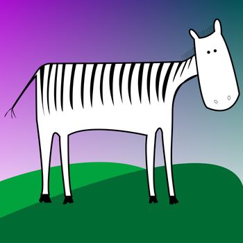 drawing of a zebra, vector art illustration; more drawings in my gallery