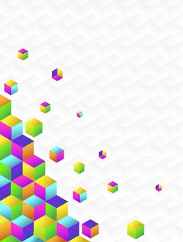 Multicolored cubes background. Vector available.