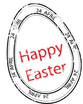 The Happy Easter Greeting  rubber stamp stamp. vector