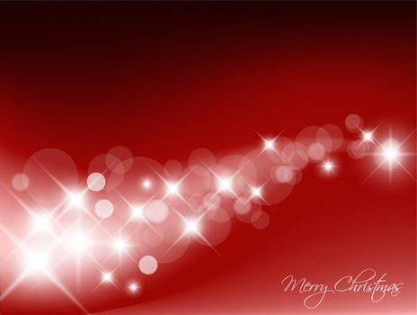 Red Abstract Christmas vector background with white lights
