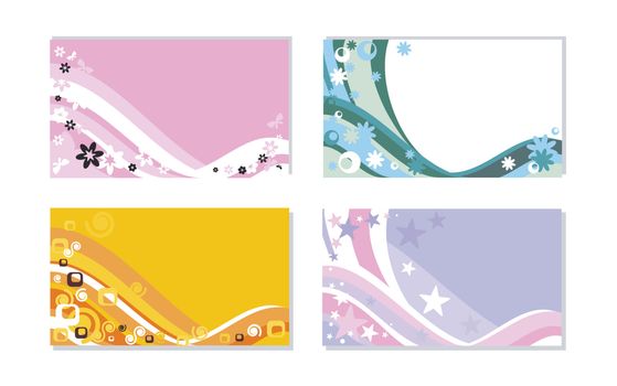 set of horizontal business cards, vector illustration