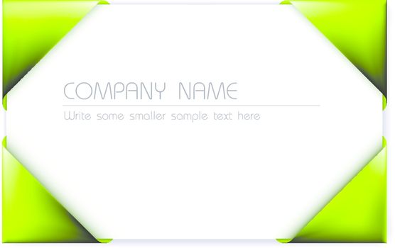 Business card in the green card holder  (vector)
