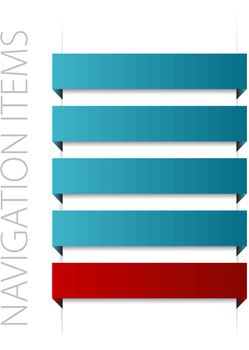 modern blue navigation items on white background (vector) 