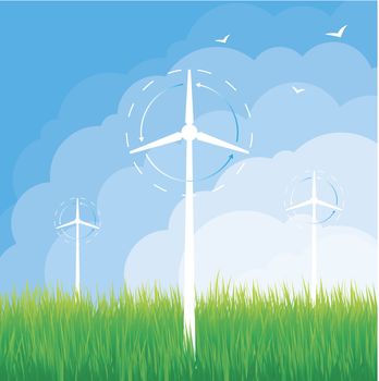 Alternative wind energy vector ecology background for poster