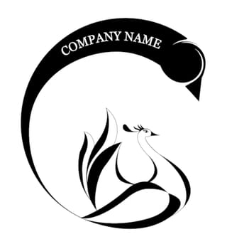  logotype with a swan and abstract wave