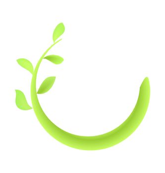 Concept illustration of branch at green leaf - vector