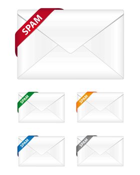 Spam newsletter icons with corner ribbon