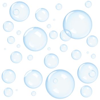 Blue bubbles background, vector illustration