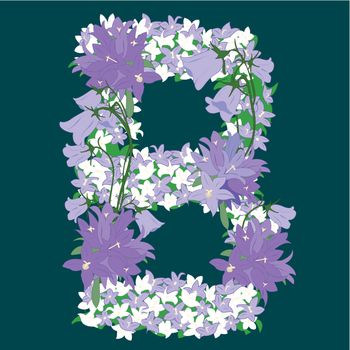 Letter B, collected from the flowers of bellflower