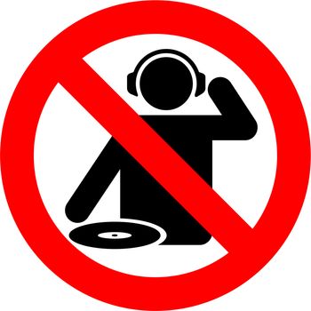 No dj zone warning sign for live music clubs