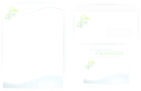 set of corporate identity templates with organic science and DNA elements