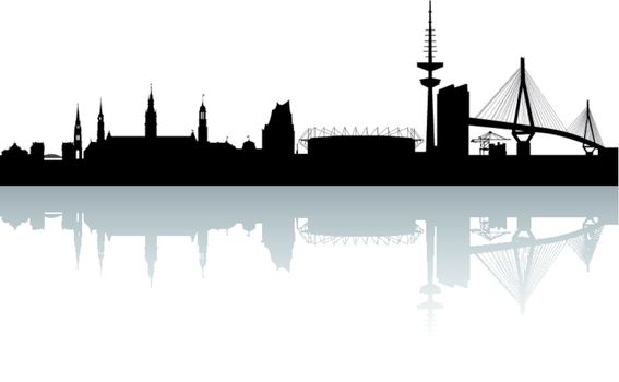 Hamburg Silhouette black abstract