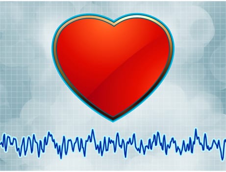 Heart and heartbeat symbol cardiogram. EPS 8 vector file included