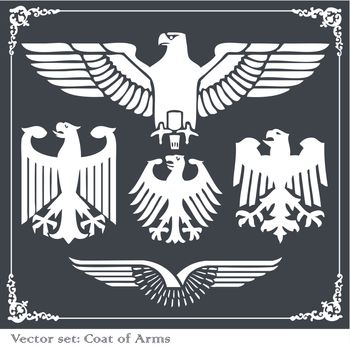 Eagle coat of arms heraldic for poster