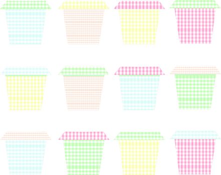 collection of flowerpots on vector white background