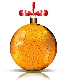 Shiny golden christmas ornament, eps10 vector illustration