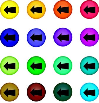 Multi-coloured buttons for loading of various colours