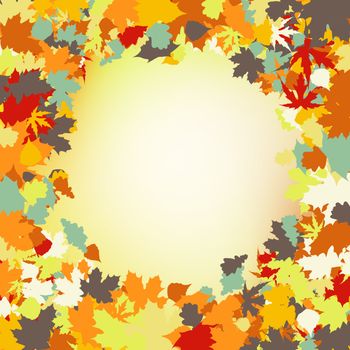 ?olorful autumn leaves frame. EPS 8 vector file included