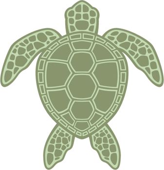 Vector graphic illustration of a Green Sea Turtle.