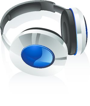 Vector illustration of the headphones on white background