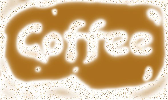 Editable vector background of foam on a latte coffee made using a gradient mesh