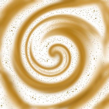 Editable vector background illustration of swirly foam on coffee made using a gradient mesh