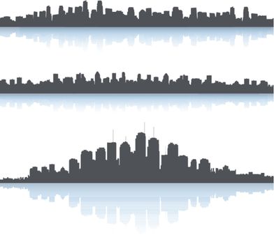 Cityscapes silhouettes background