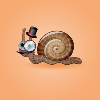Isolated funny male snail. Illustration 10 version