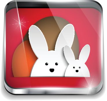 Vector - Happy Easter Glossy Application Button