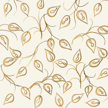 Wall-paper with curling leaves of a plant