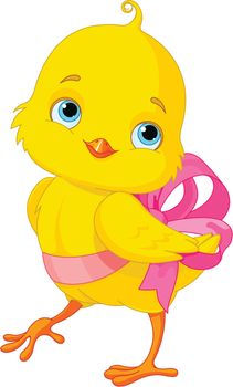 Cute Easter Chick with bow