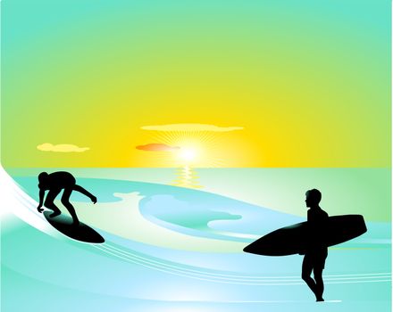 wave-board, surf ride