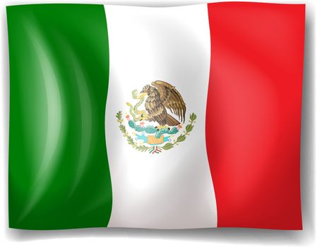 Illustration of the flag of Mexico on a white background