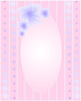 pink frame with violet flowers for photo and text