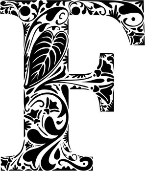 Floral initial capital letter F