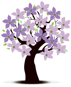 vector illustration of a floral tree