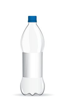 plastic bottle with shadow over white background. vector