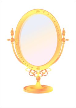 Isolated  old-fashioned mirror