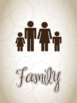 silhouettes of a family together vector illustration