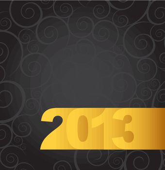 New year gold over black background vector illustration