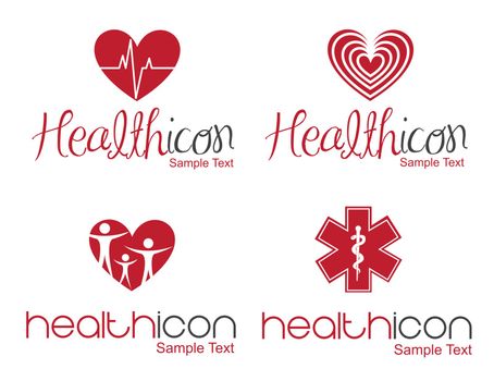 different Health icon over white background 