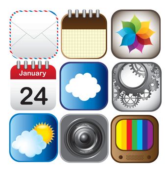 technological application icons over white background vector illustration