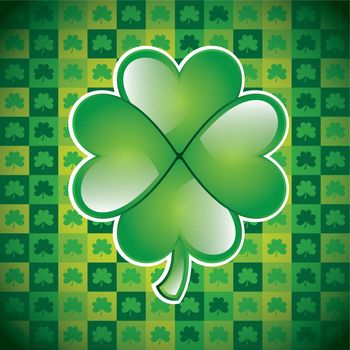 St Patricks day background with clover vector illustration