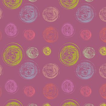 Abstract seamless background with varicoloured circles, vector, illustration