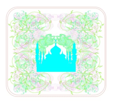 artistic pattern background with mosque